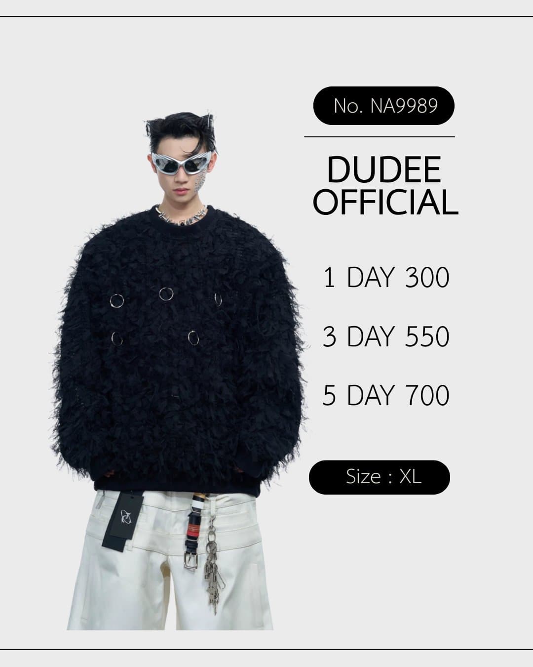 (NA9989) เฉพาะเสื้อ Metal Ring Petal Fragments Crew Neck Sweatshirt
