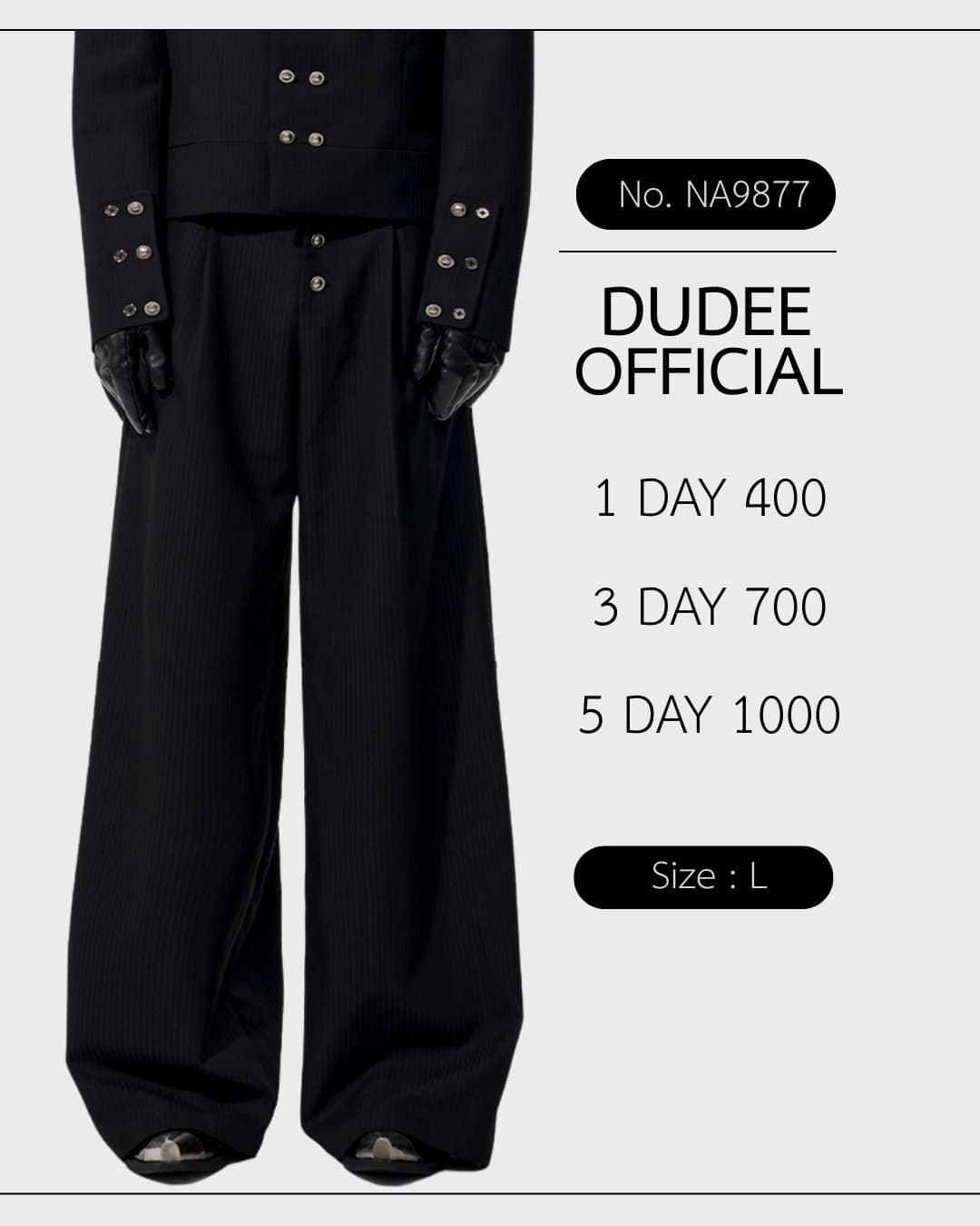 (์NA9877) เฉพาะกางเกง Vertical Striped Double-breasted Stand-up Collar Pants