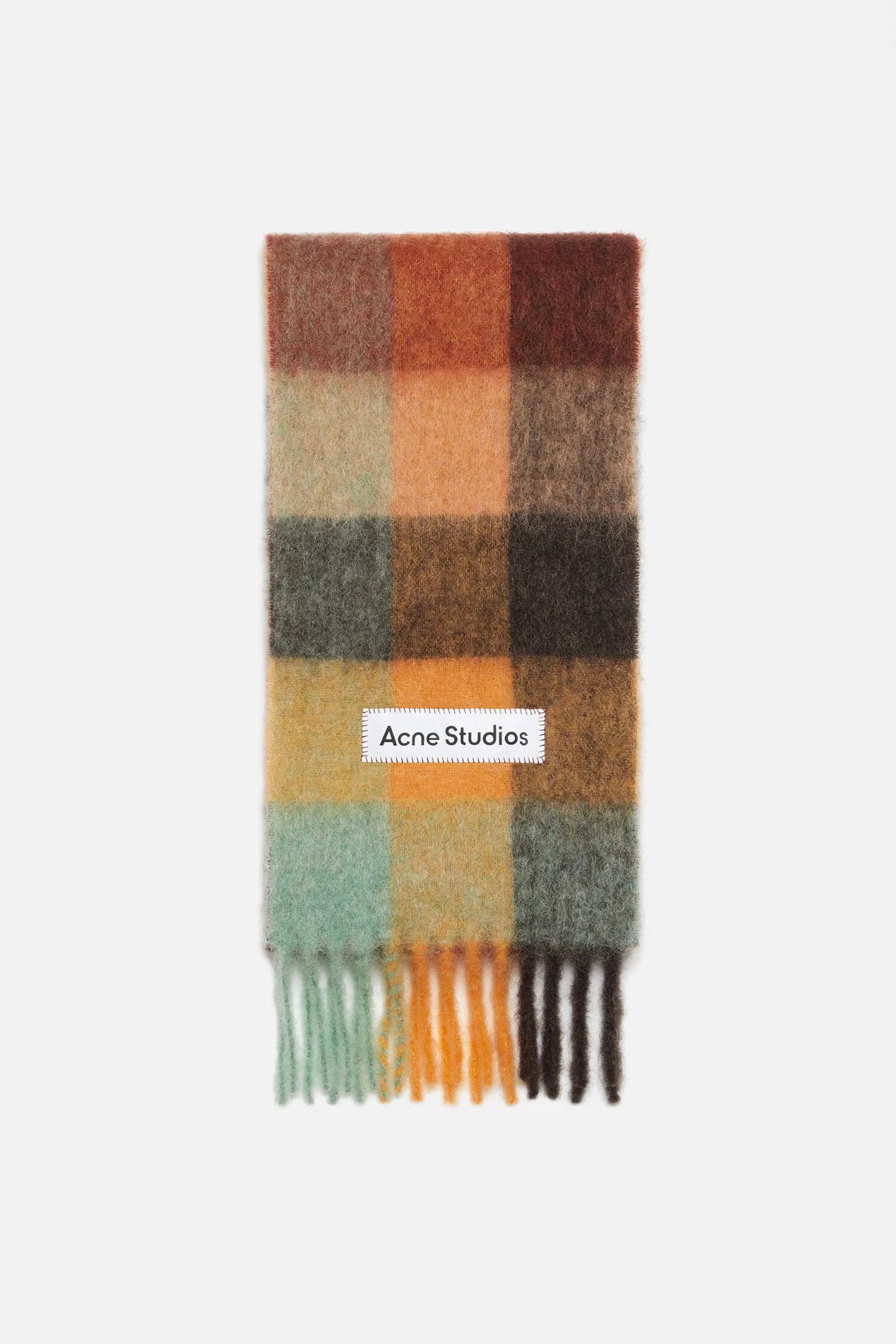 Acne studios Scarf Chestnut brown/yellow/green