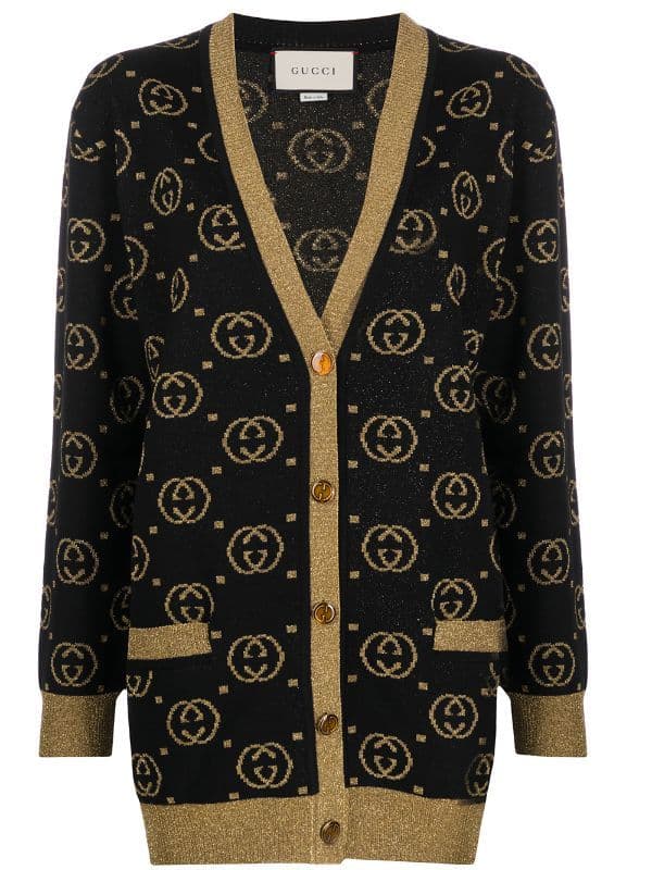 Gucci cardigan monogram tan