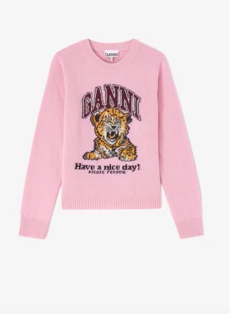 Graphic wool Jumper pink