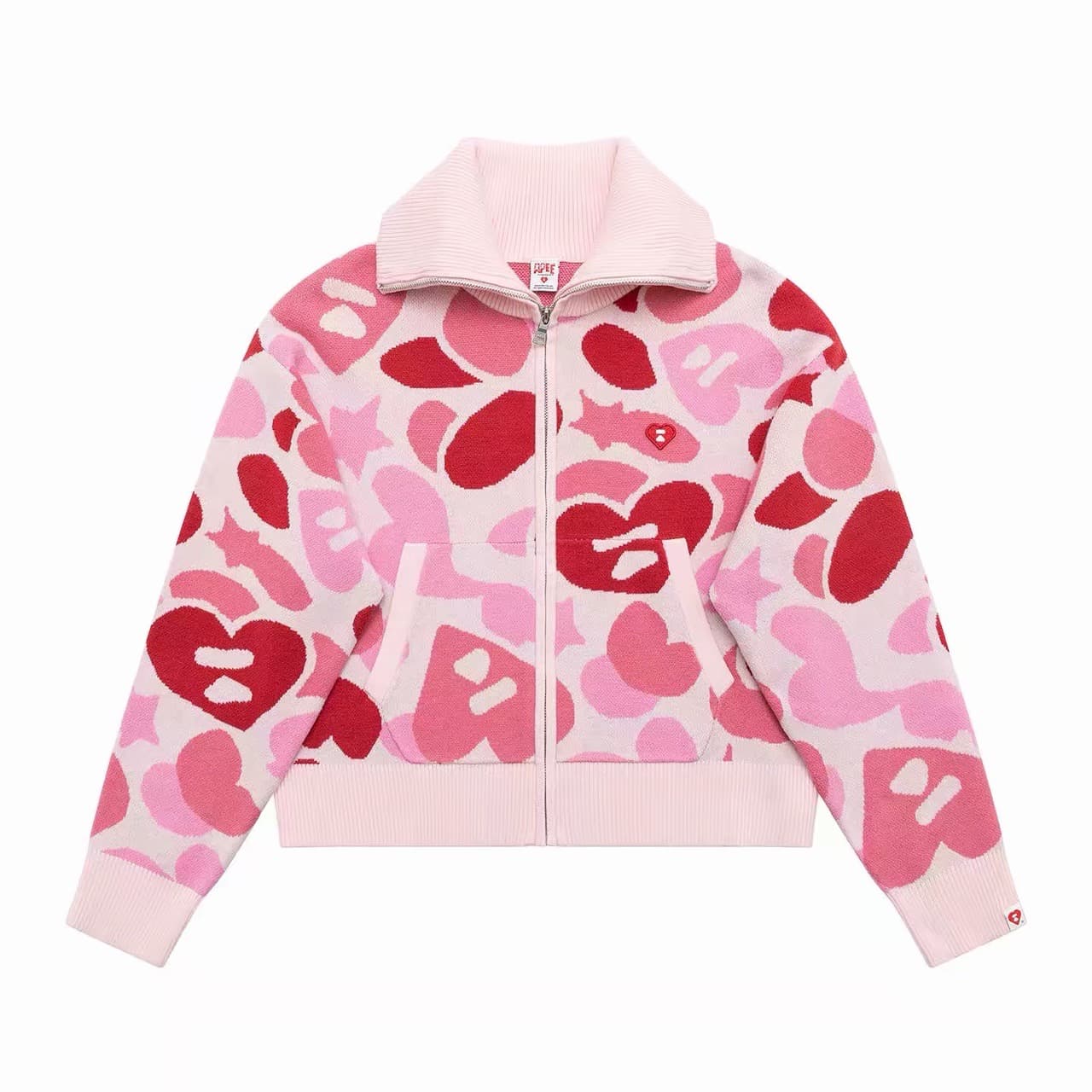 Bape apee Love camo zip jacket Pink