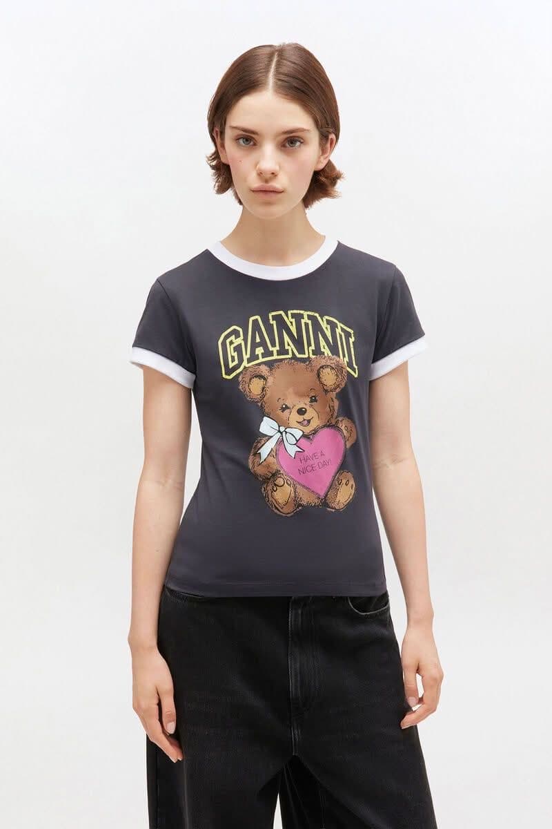 Ganni tee teddy print