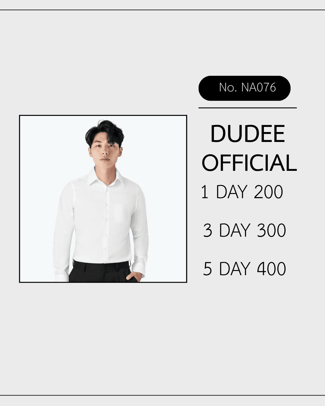 (NA076) เสื้อเชิ้ตขาว+เนคไทดำ