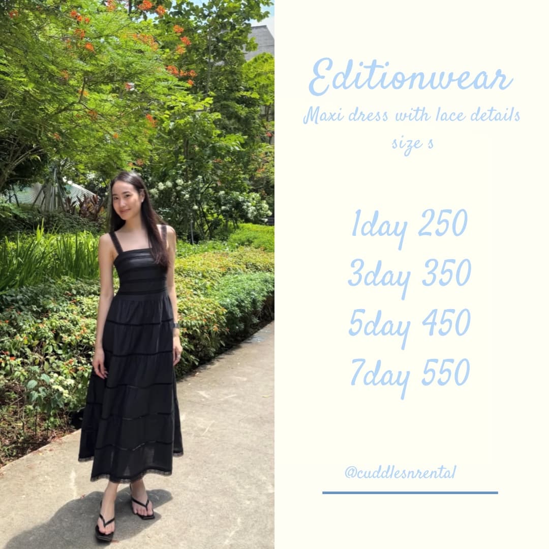 maxi dress with lace details black