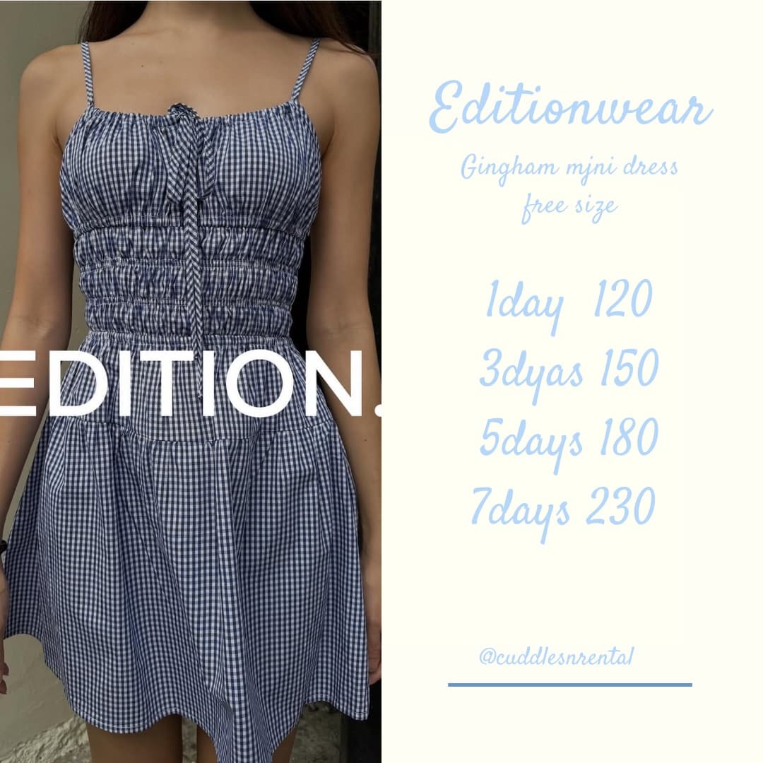 Gingham mini dress blue