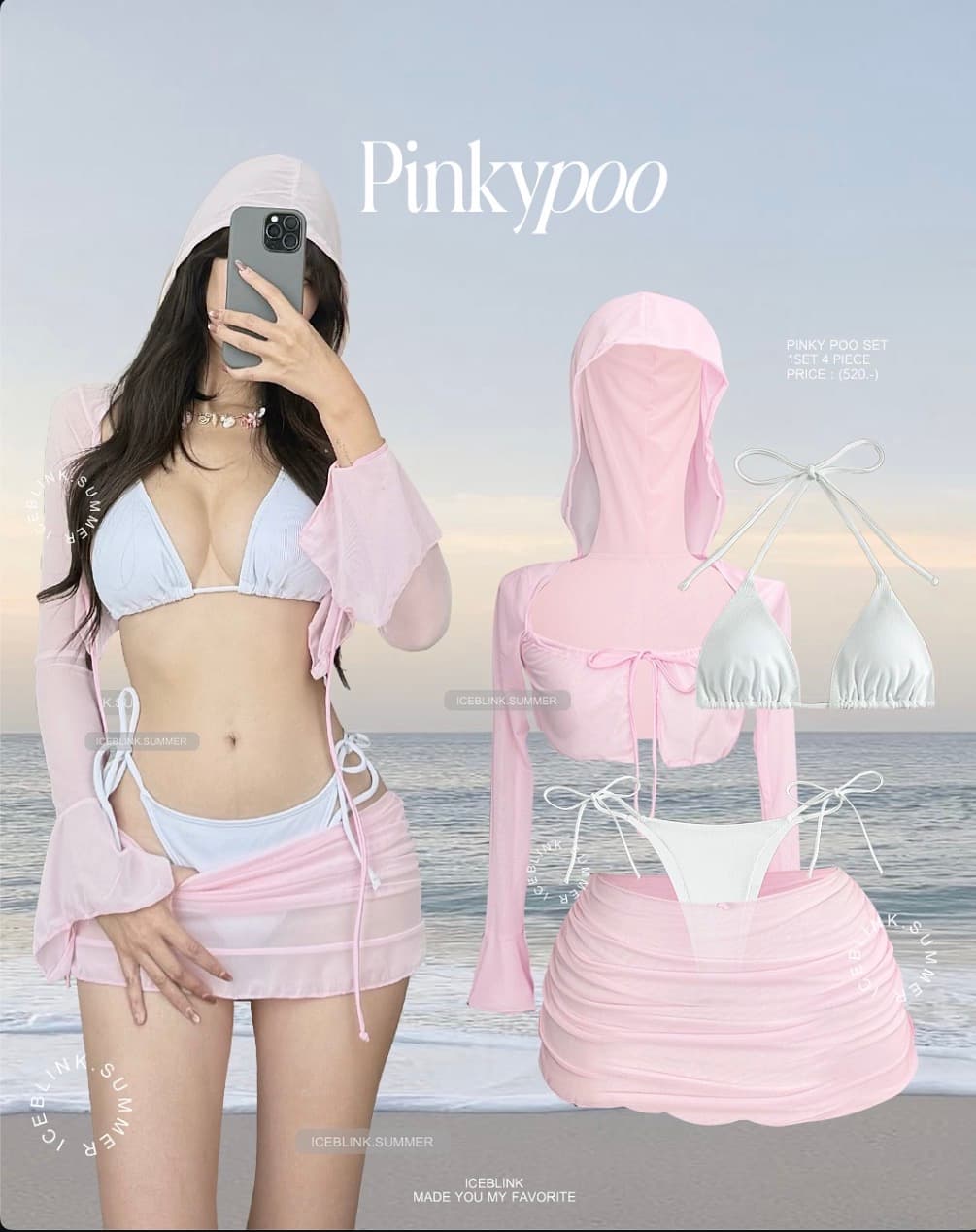 Pinky poo set 4pieces
