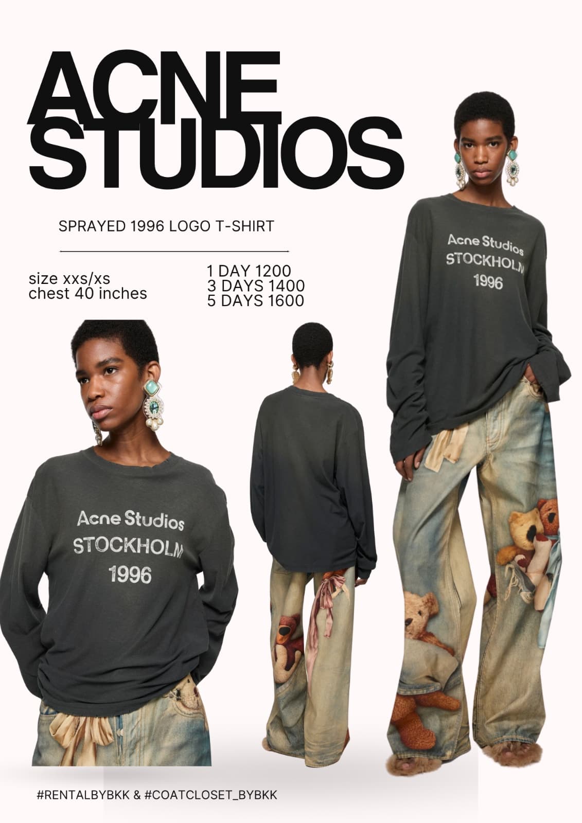 Acne studios SPRAYED 1996 LOGO T-SHIRT