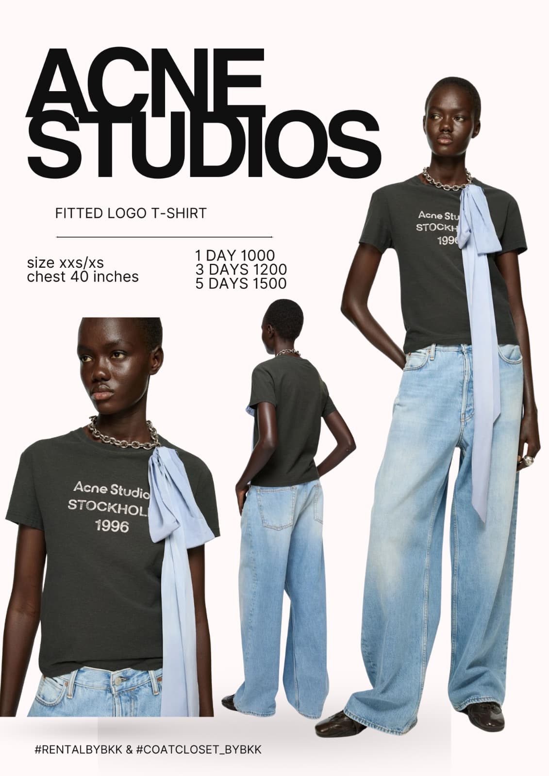 Acne studios FITTED LOGO T-SHIRT