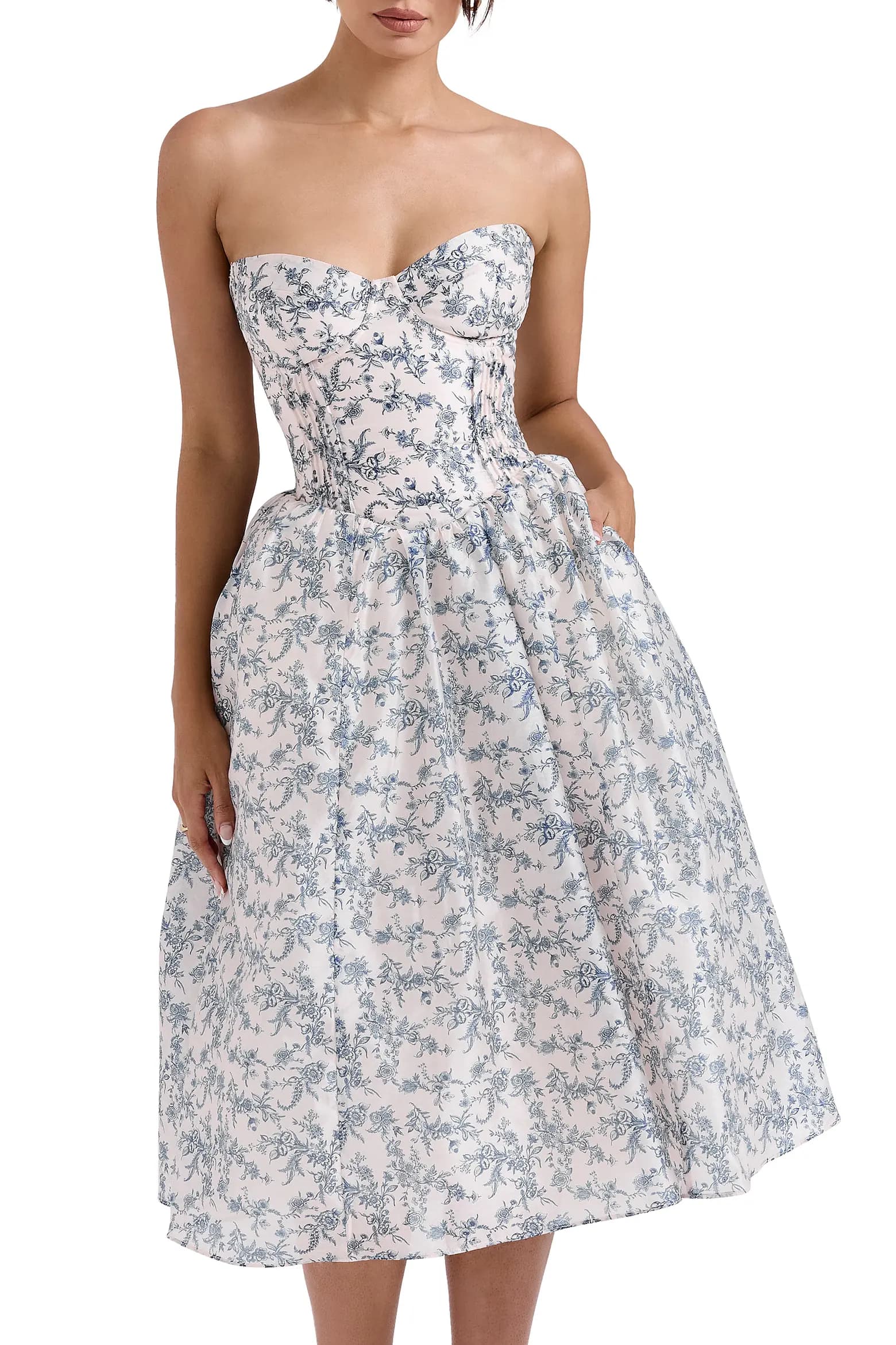 Bennett Corset Strapless Fit & Flare Cocktail Dress