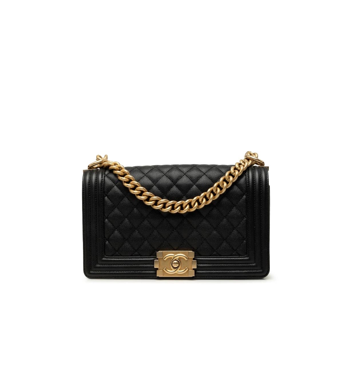 CHANEL Boy 10” Caviar Leather with Gold Hardware