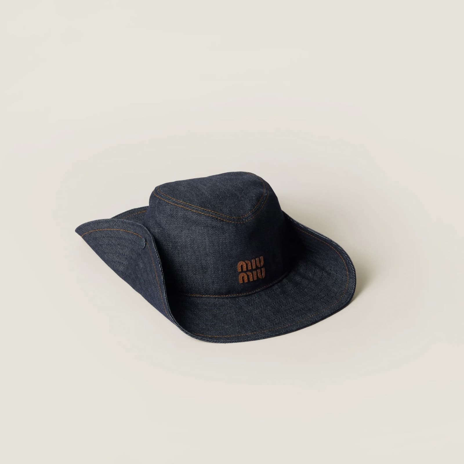 Miumiu Drill Cowboy Hat