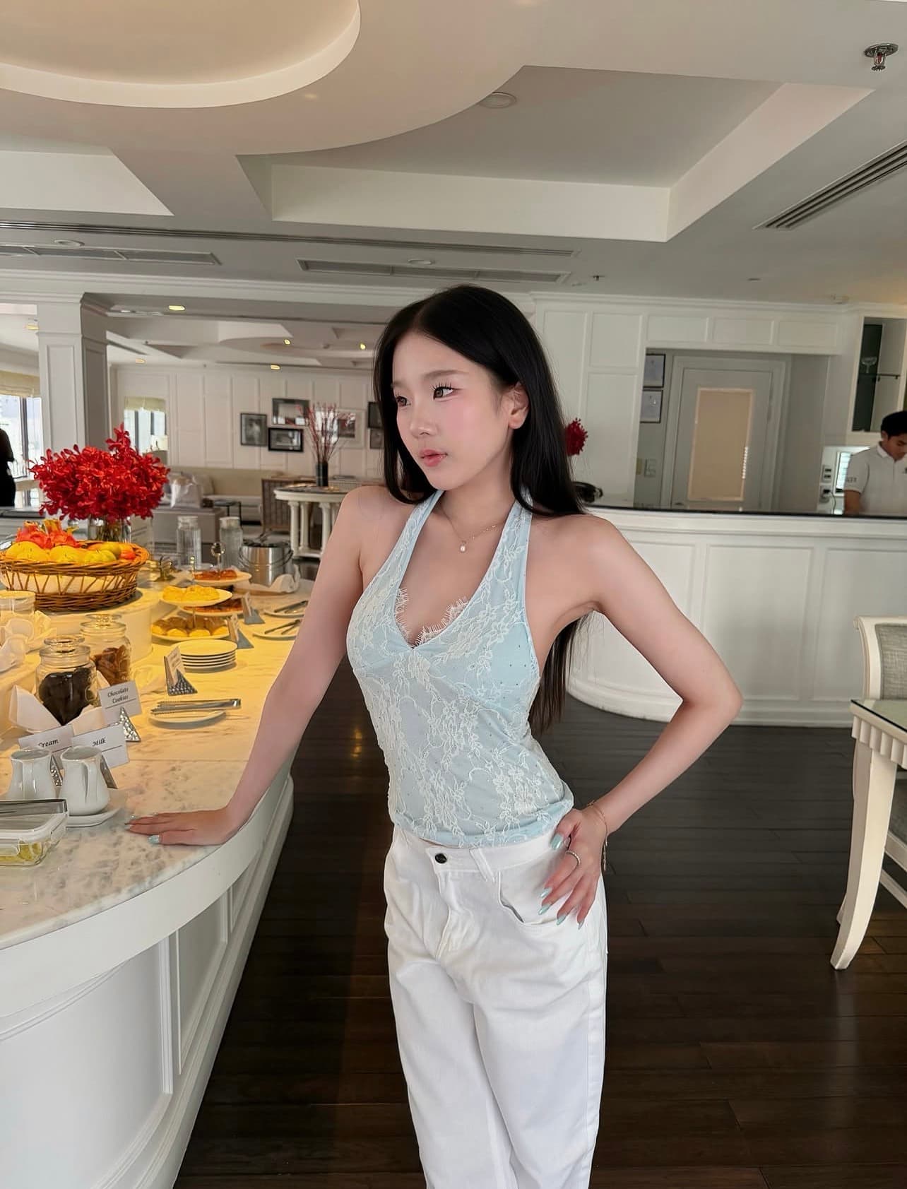 Irene top by shewear.bkk เสื้อผูกคอแต่งลูกไม้