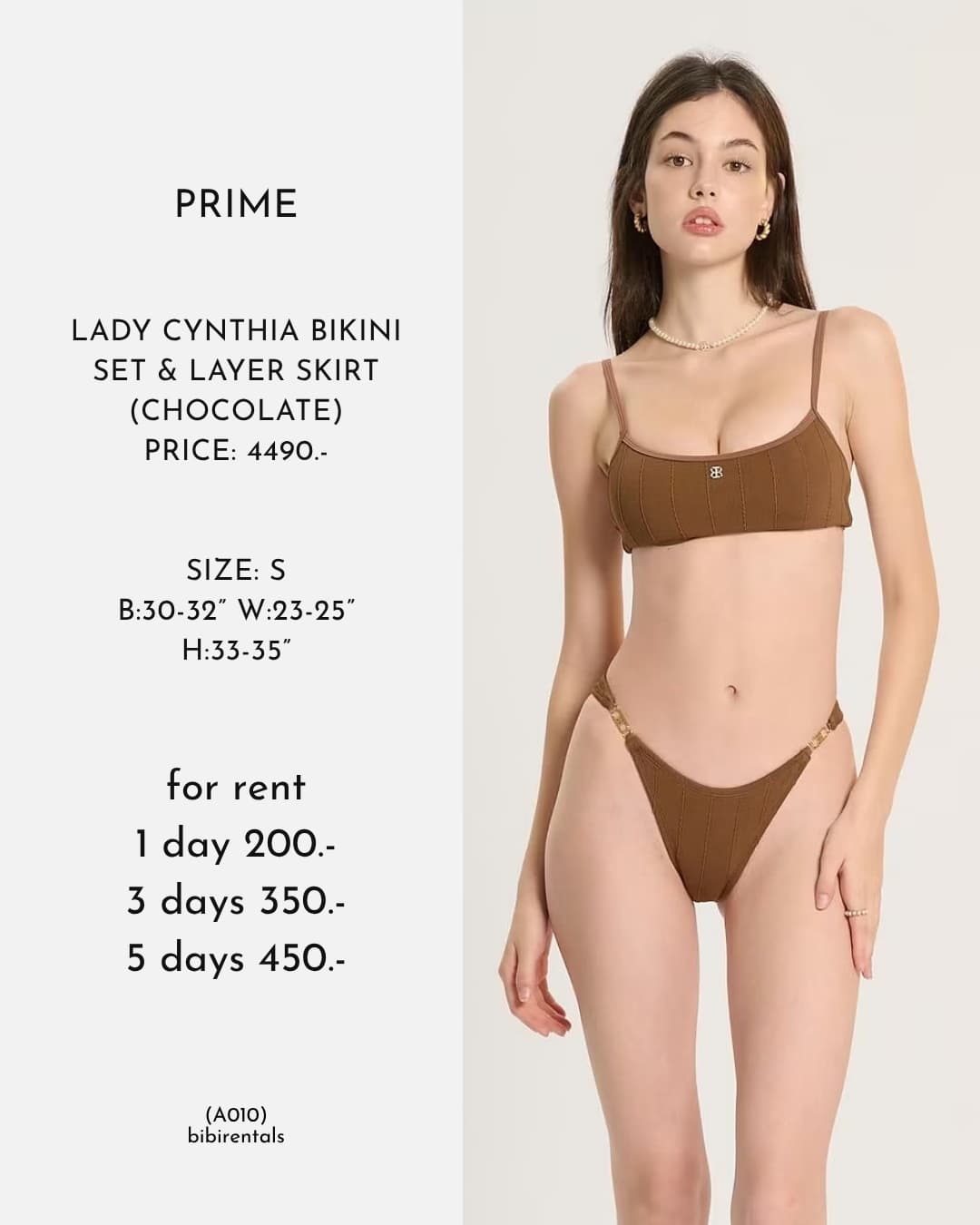 LADY CYNTHIA BIKINI SET & LAYER SKIRT (CHOCOLATE)