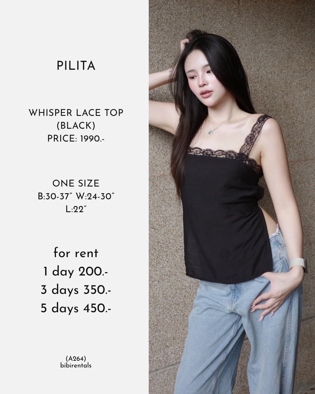 WHISPER LACE TOP (BLACK)