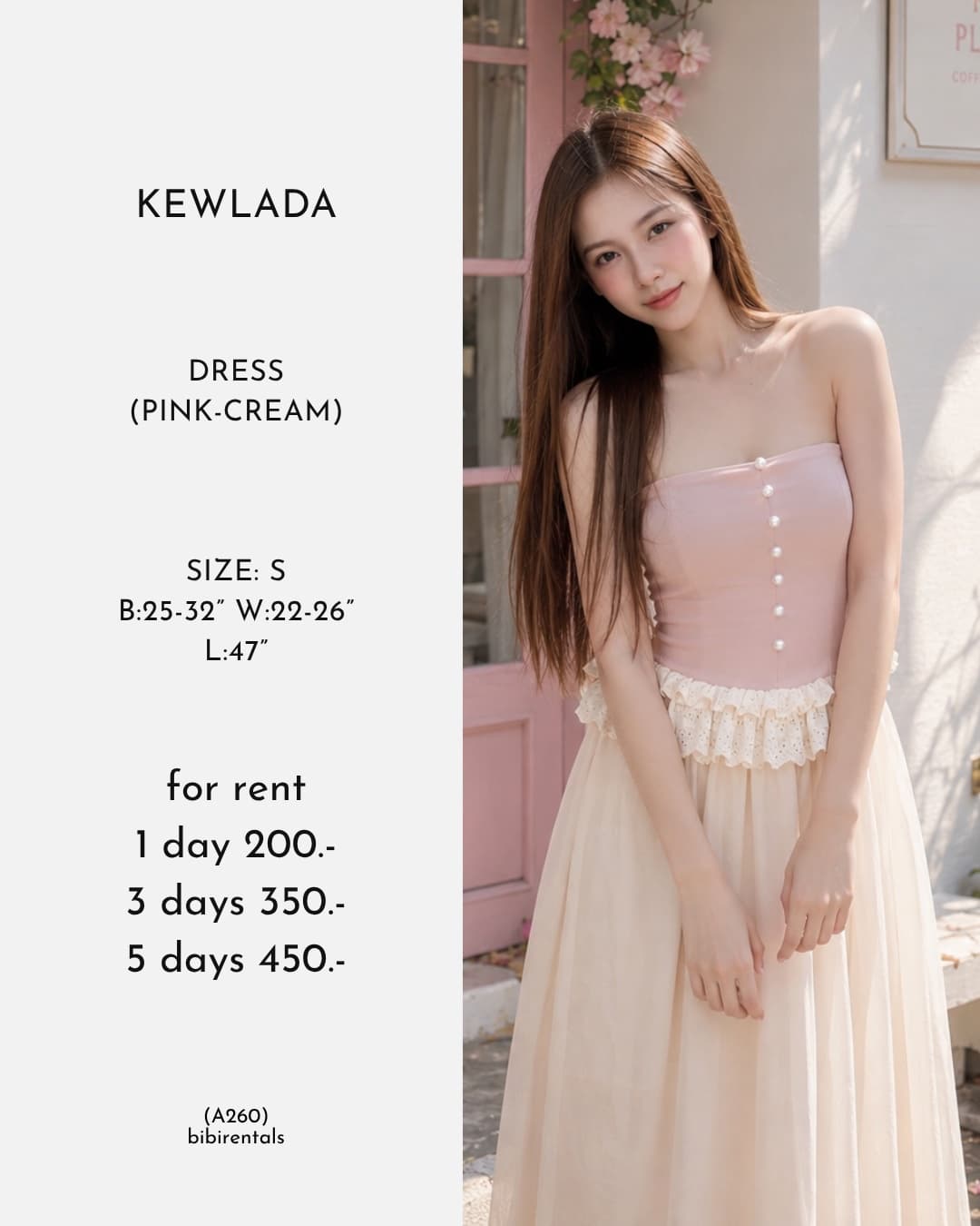 DRESS (PINK-CREAM)