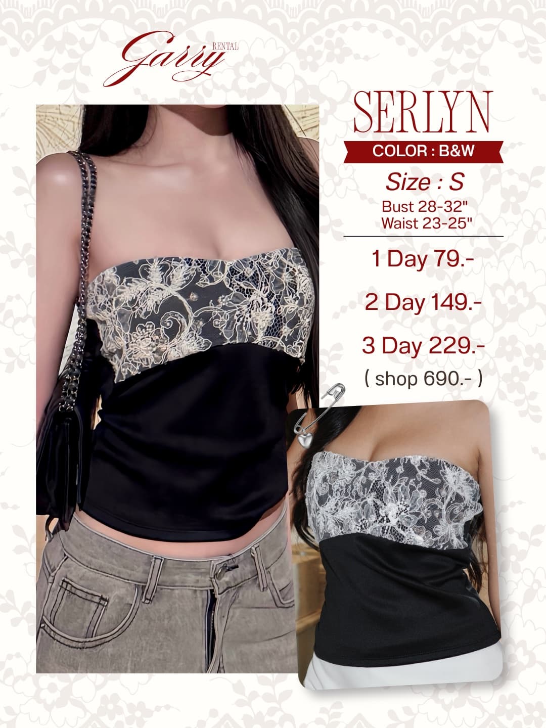 Serlyn – PORTIA lace tubetop