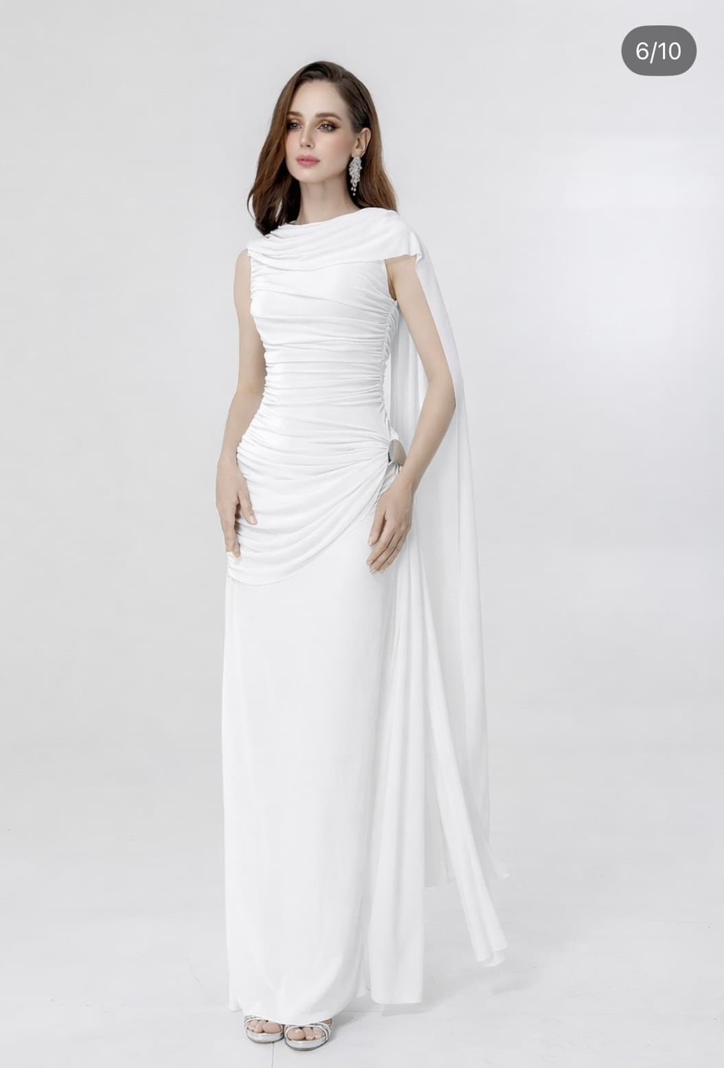 Draped Elegance White