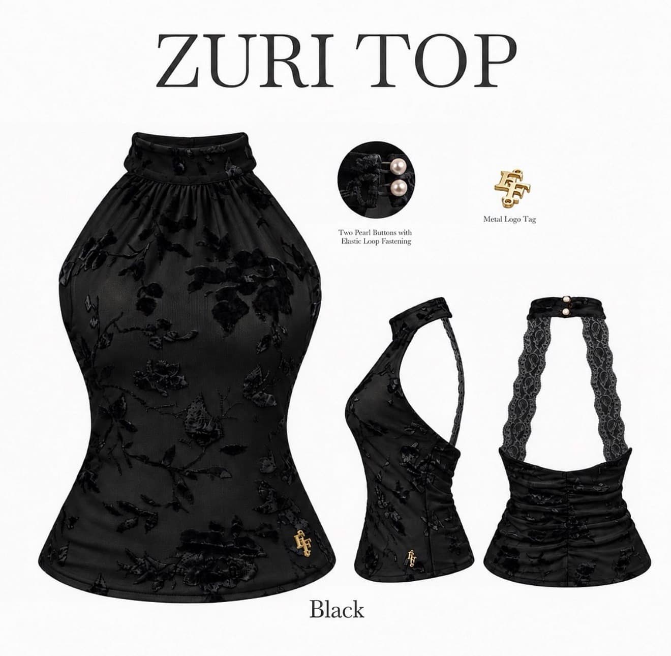 เสื้อ Zuri top (ดำ)