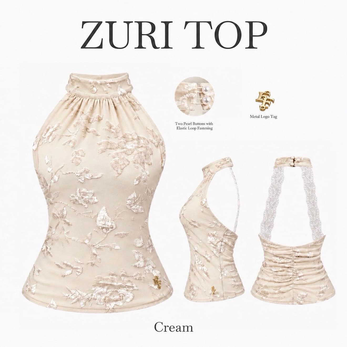 เสื้อ zuri top (ครีม)
