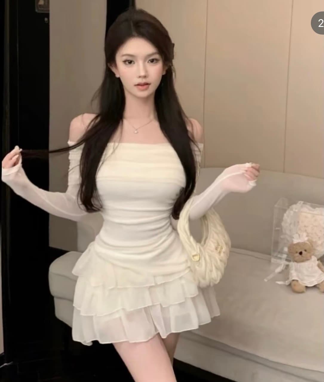 ชุดเซ็ตเวียดนาม สีขาวครีม